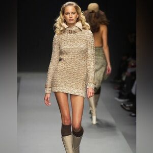 Miu Miu Beige Long Sleeve Dress